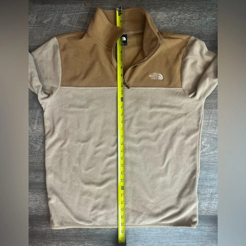 The North Face Mens Fleece Sweatshirt High-Neck 1/4 Zip Pullover Brown Size M